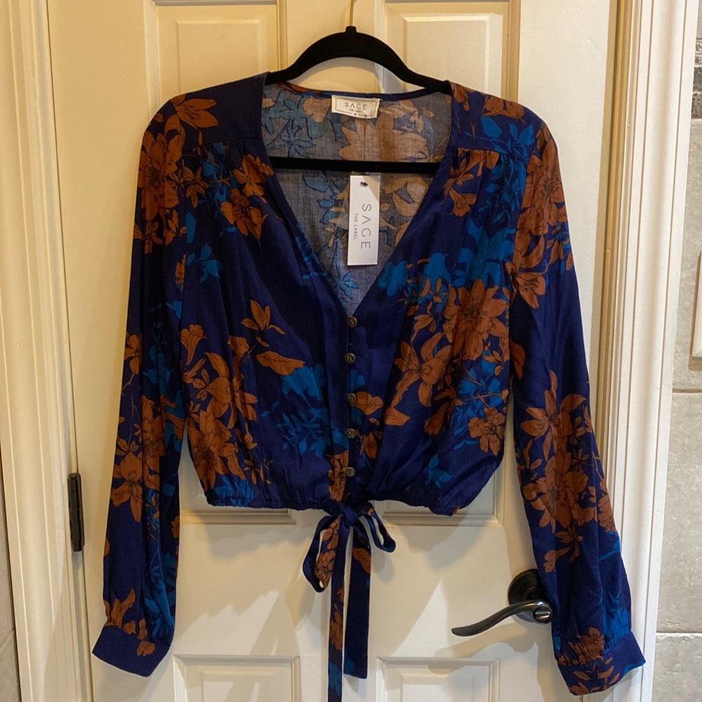 Floral Navy Blue Top